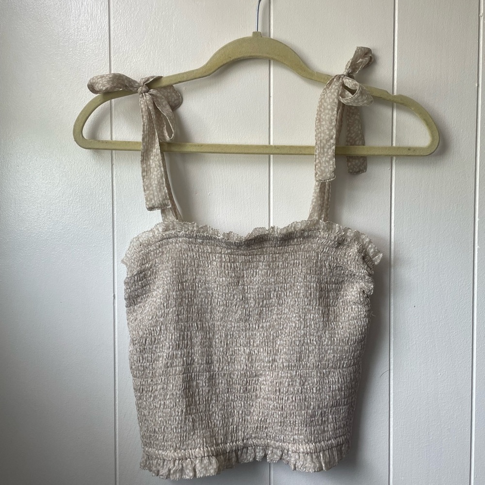 Abercrombie & Fitch Smocked Cropped Tank
